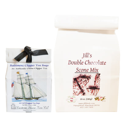 Baltimore Clipper Tea & Jill's Double Chocolate Scone Mix Combo