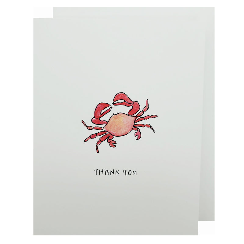 Thank You Red Crab Note Card