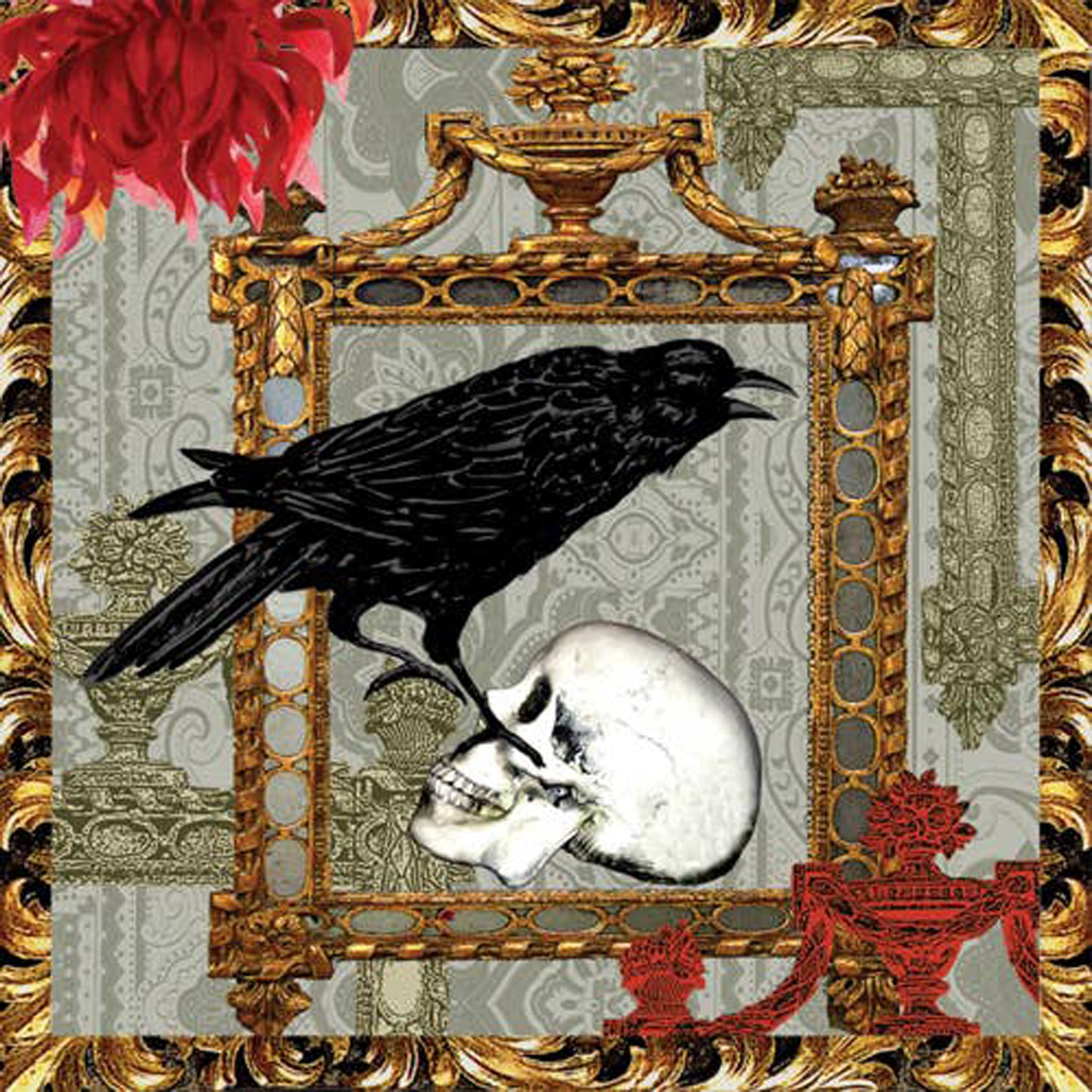 Raven and Skull (Poe Style) Cocktail Paper Napkins – The Maryland Store