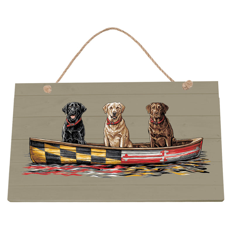 Maryland Flag Canoe Dogs Sign