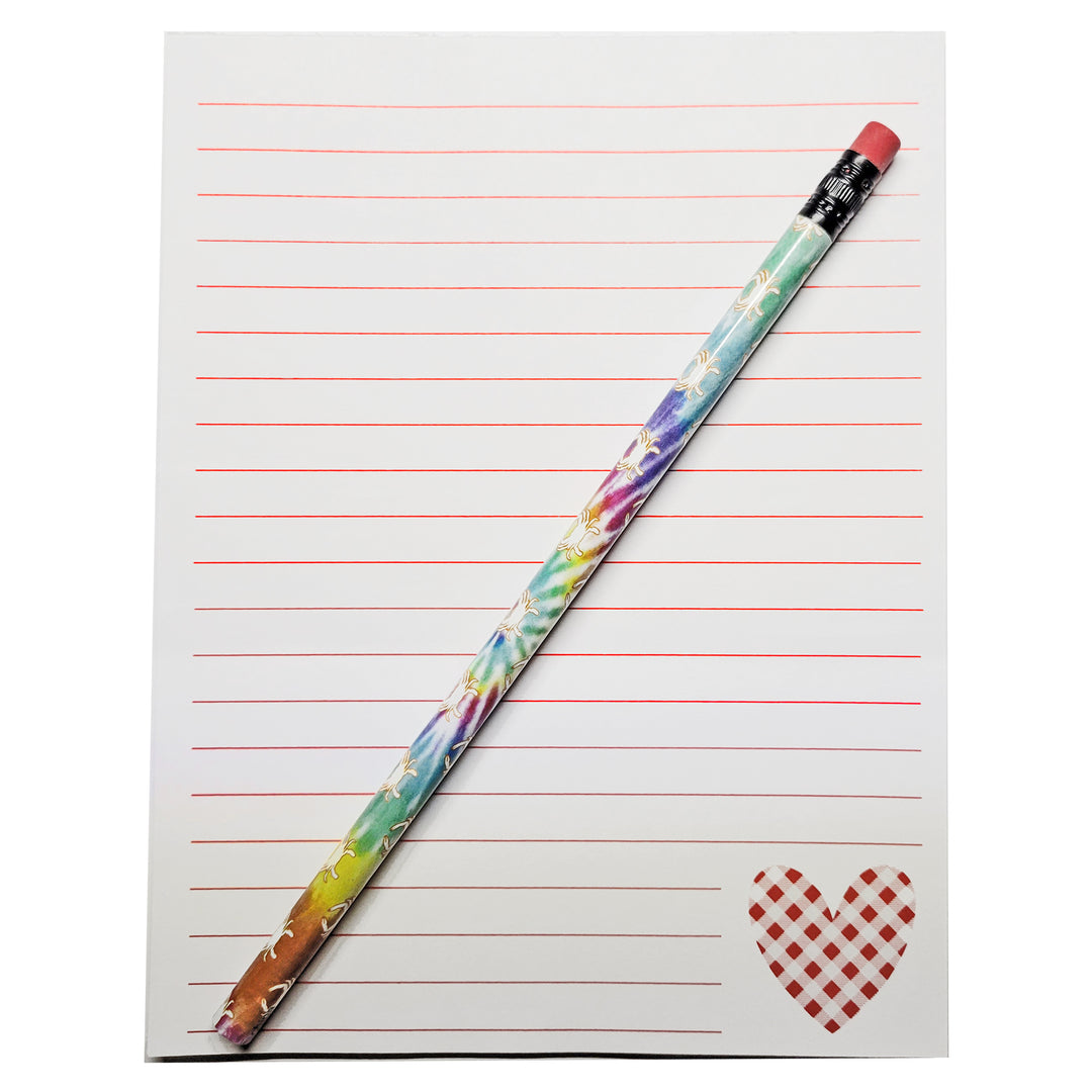 maryland crab tie dye pencil on notepad