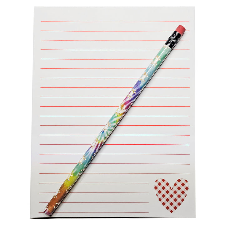 maryland crab tie dye pencil on notepad