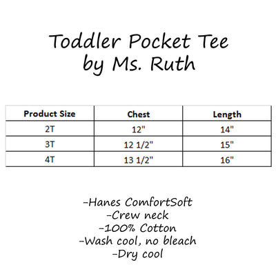 Toddler Pocket Tees by Ms. Ruth - Size Chart