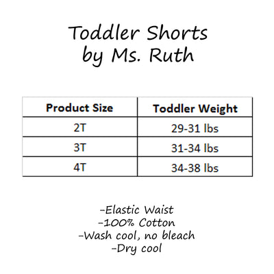 Toddler Shorts Size Chart