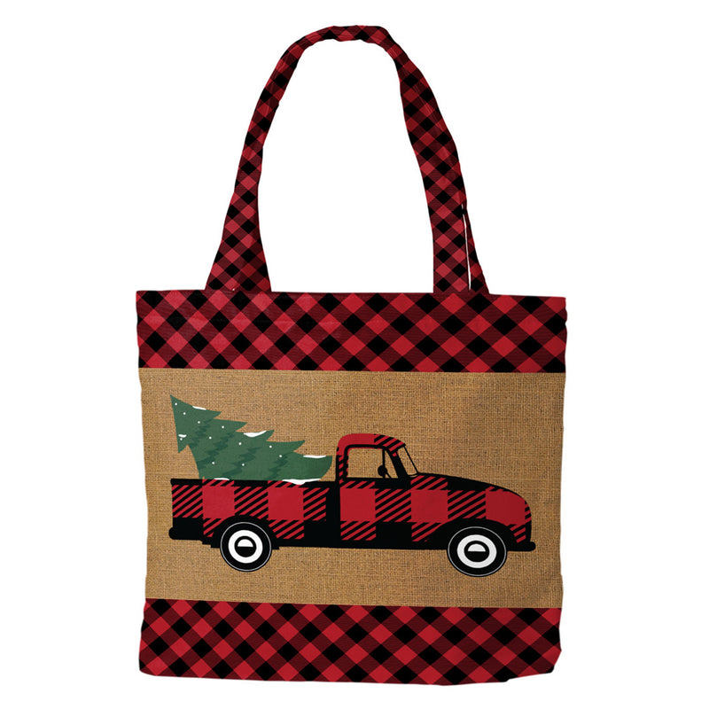 Tote Bag Holiday - Red Truck Christmas Tree