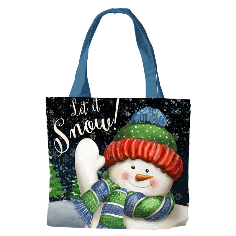 Tote Bag Holiday - Snowman "Let It Snow"