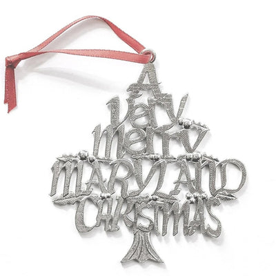 A Very Merry Maryland Chrismas Pewter Ornament