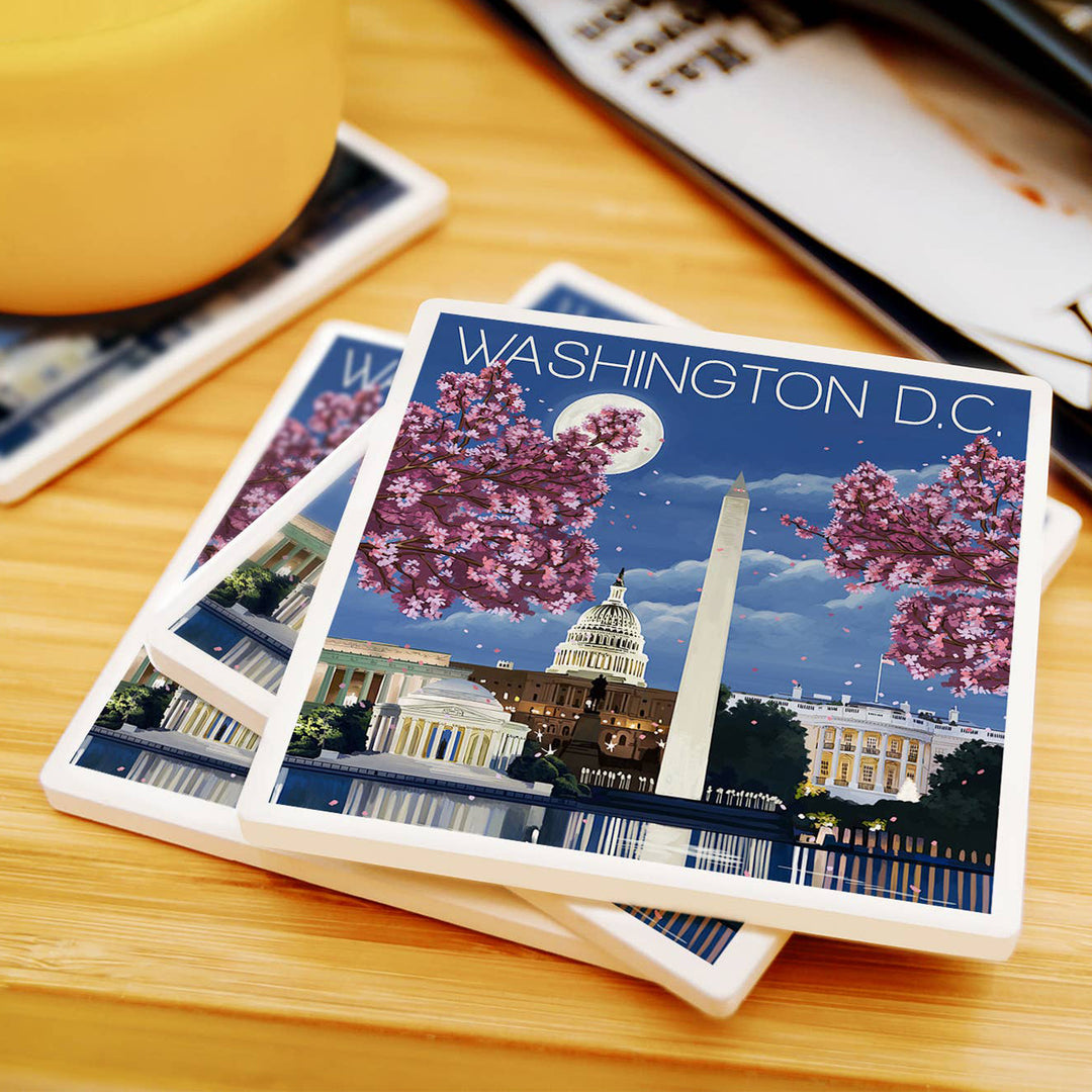 Washington D.C. Landmarks Ceramic Coaster Scene