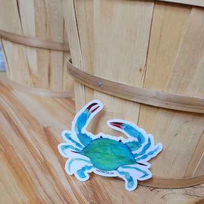 Watercolor Crab MINI Sticker Decal Scene