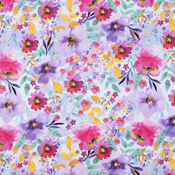 Watercolor Flowers Microwave Bowl Cozy Potholder Fabric Sample