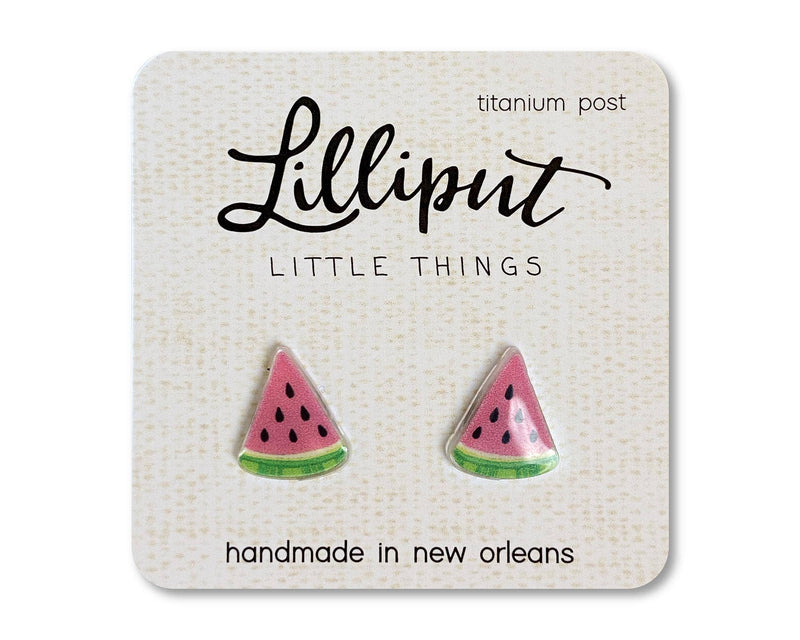 Watermelon Slice Lilliput Earrings