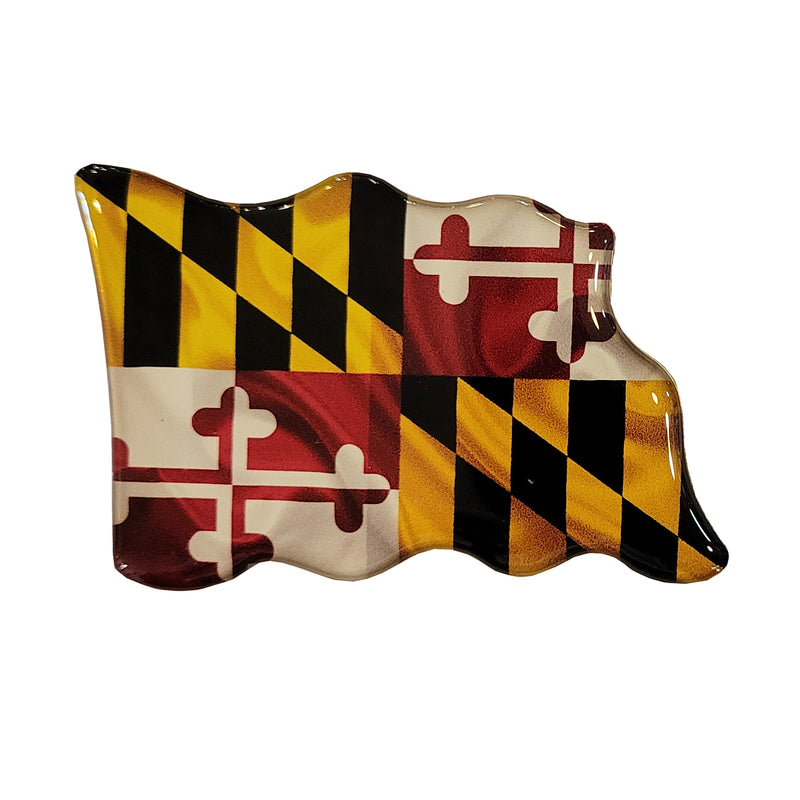Maryland Flag Waving Die Cut Magnet