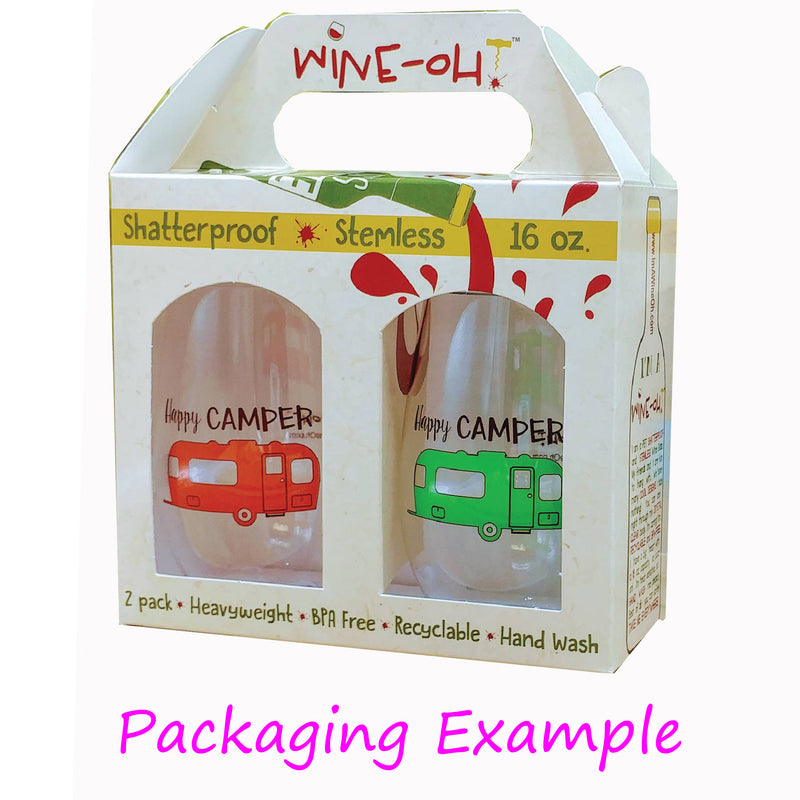 Shatterproof Stemless Wine Set of 2 - Gable Box Packaging Example
